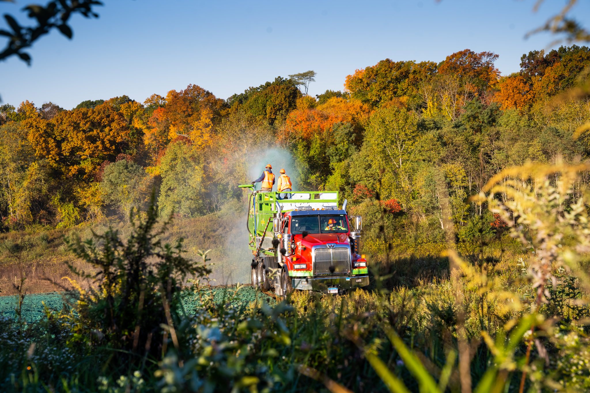 Tidy Services performing hydroseeding for new lawn establishment in the Northeast