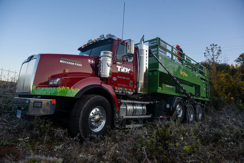 Tidy Services specializing in hydroseeding for healthy, long-term lawn growth