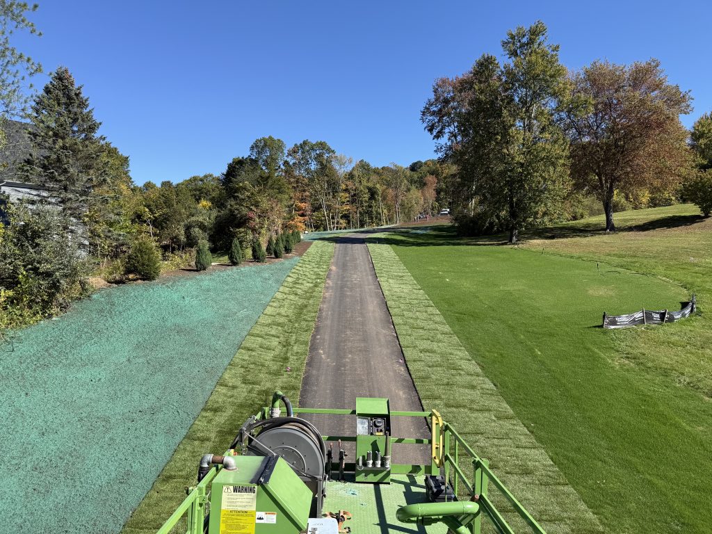 Tidy Services performing hydroseeding for new lawn establishment in the Northeast